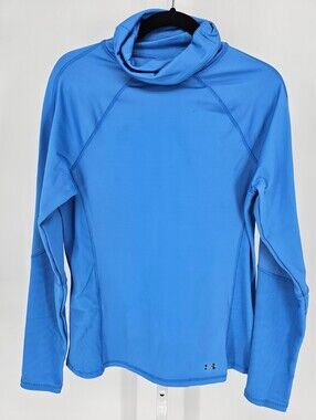 Under Armour Women's Sz L ColdGear Infrared Funnel Neck Top in a water blue